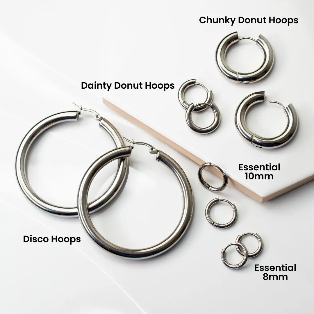 Disco Hollow Hoop Earrings