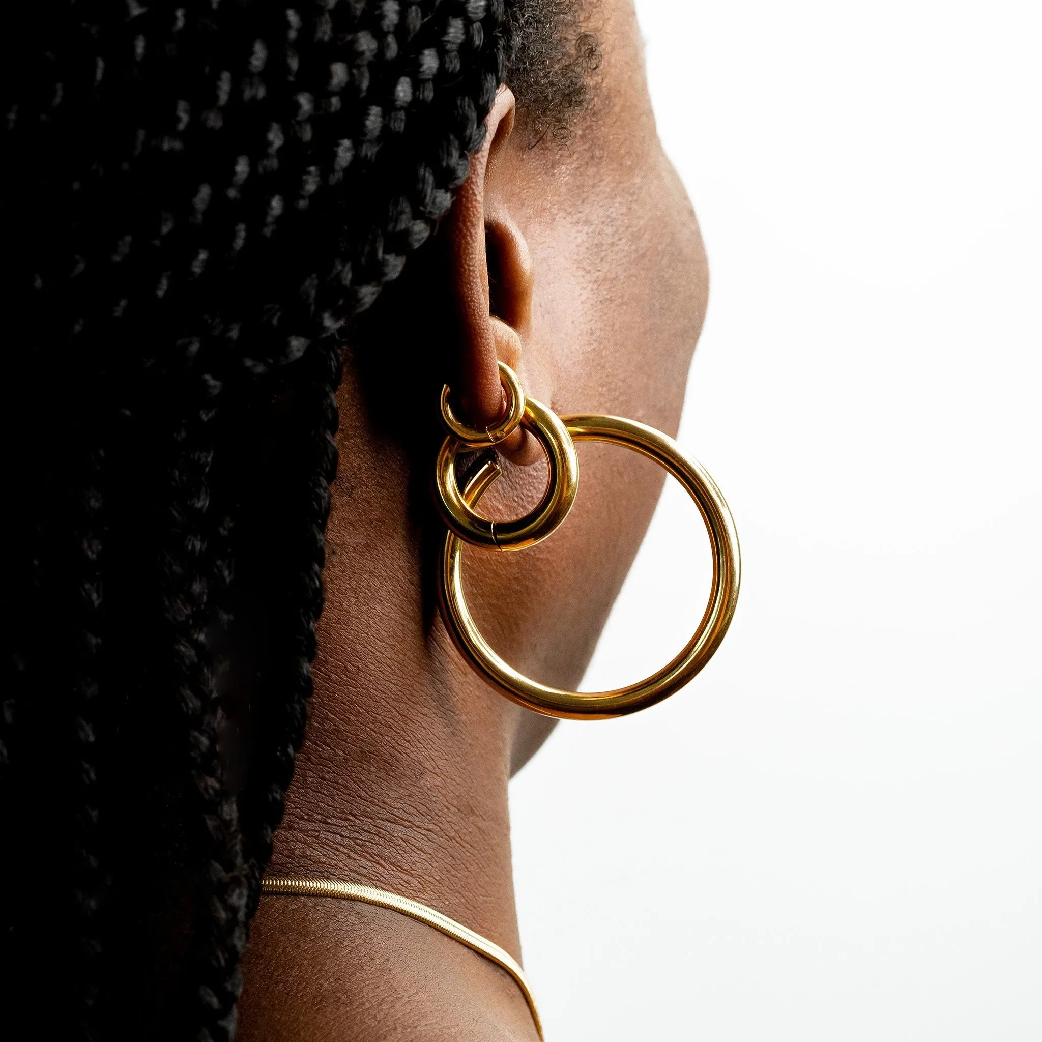 Disco Hollow Hoop Earrings