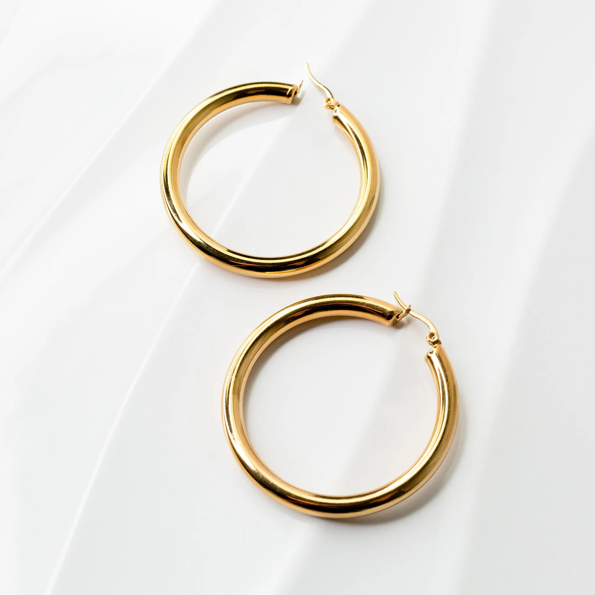 Disco Hollow Hoop Earrings