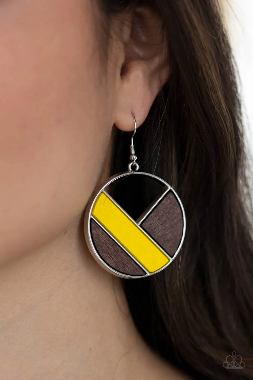 Dont Be MODest - Yellow Paparazzi Earrings