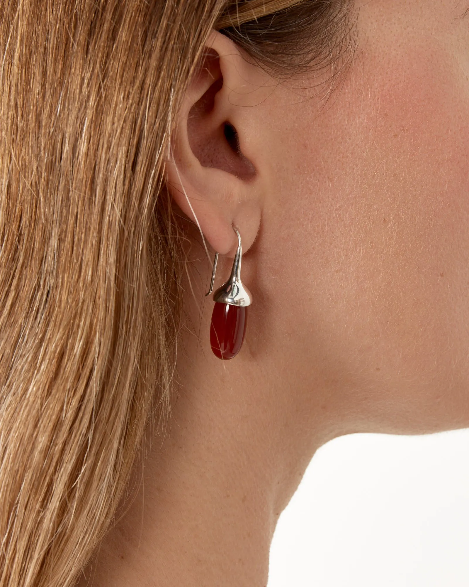 Dripping Stone Earrings in Garnet