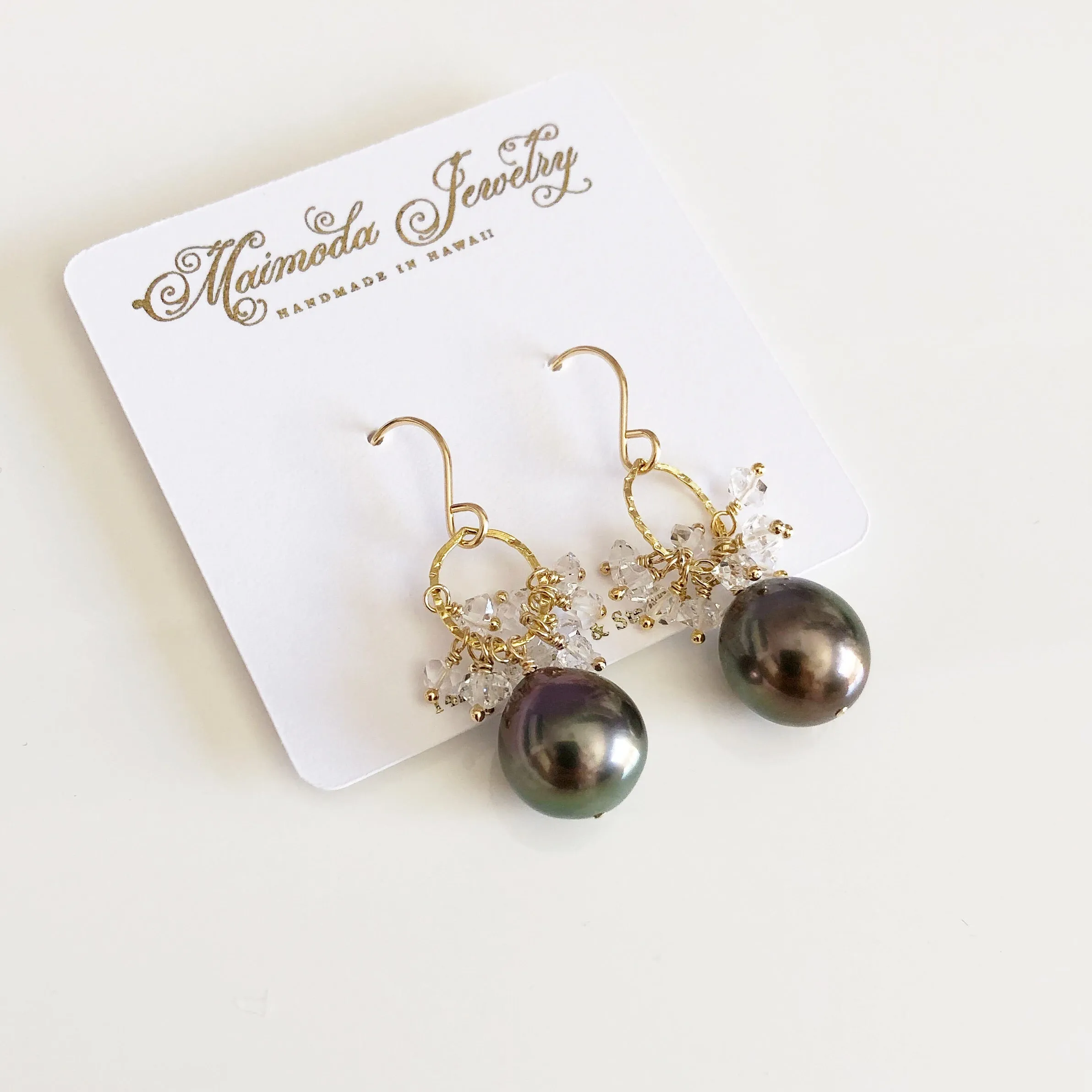 Earrings KIRA - herkimer diamond (E523)