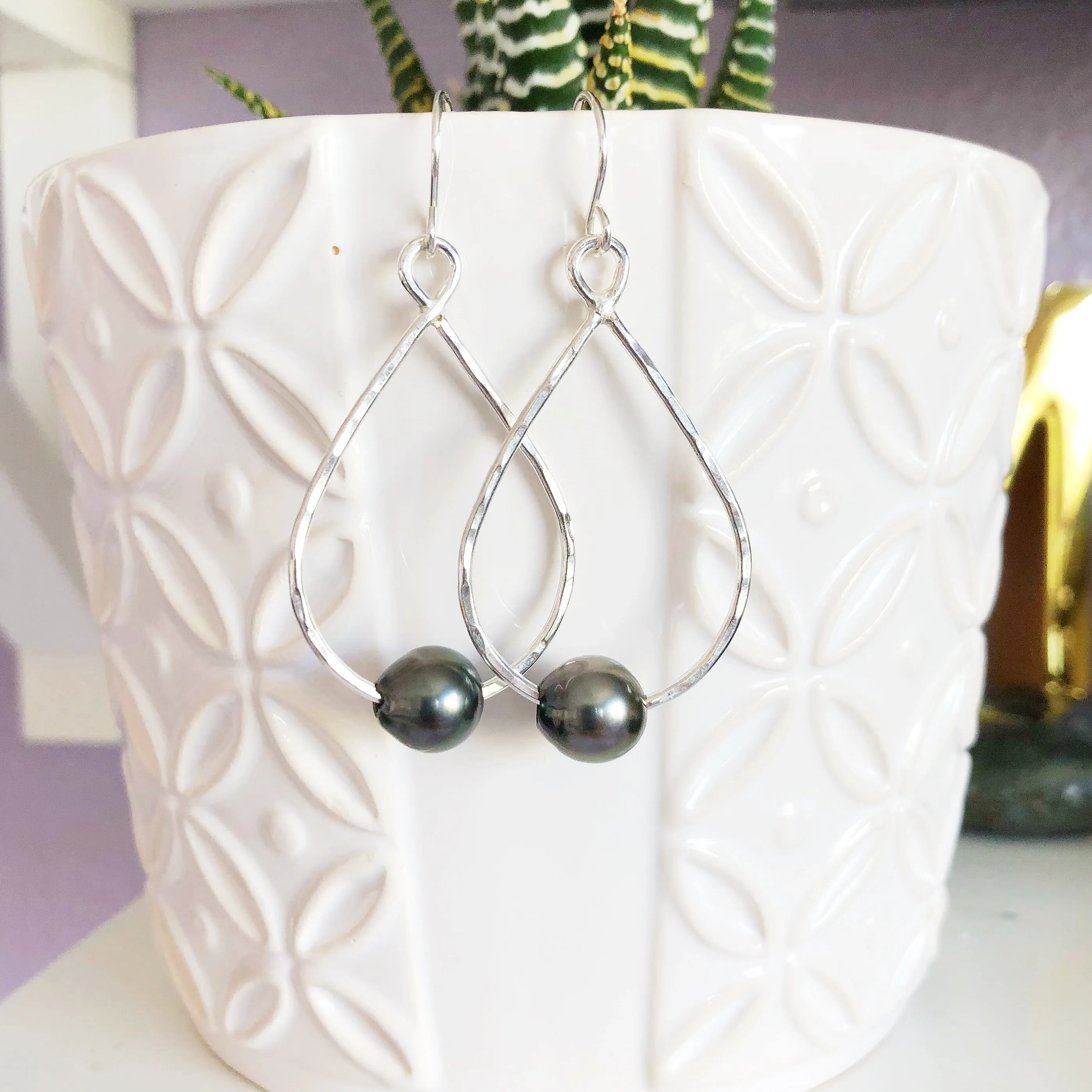 Earrings STELLA - tahitian pearl (E473)