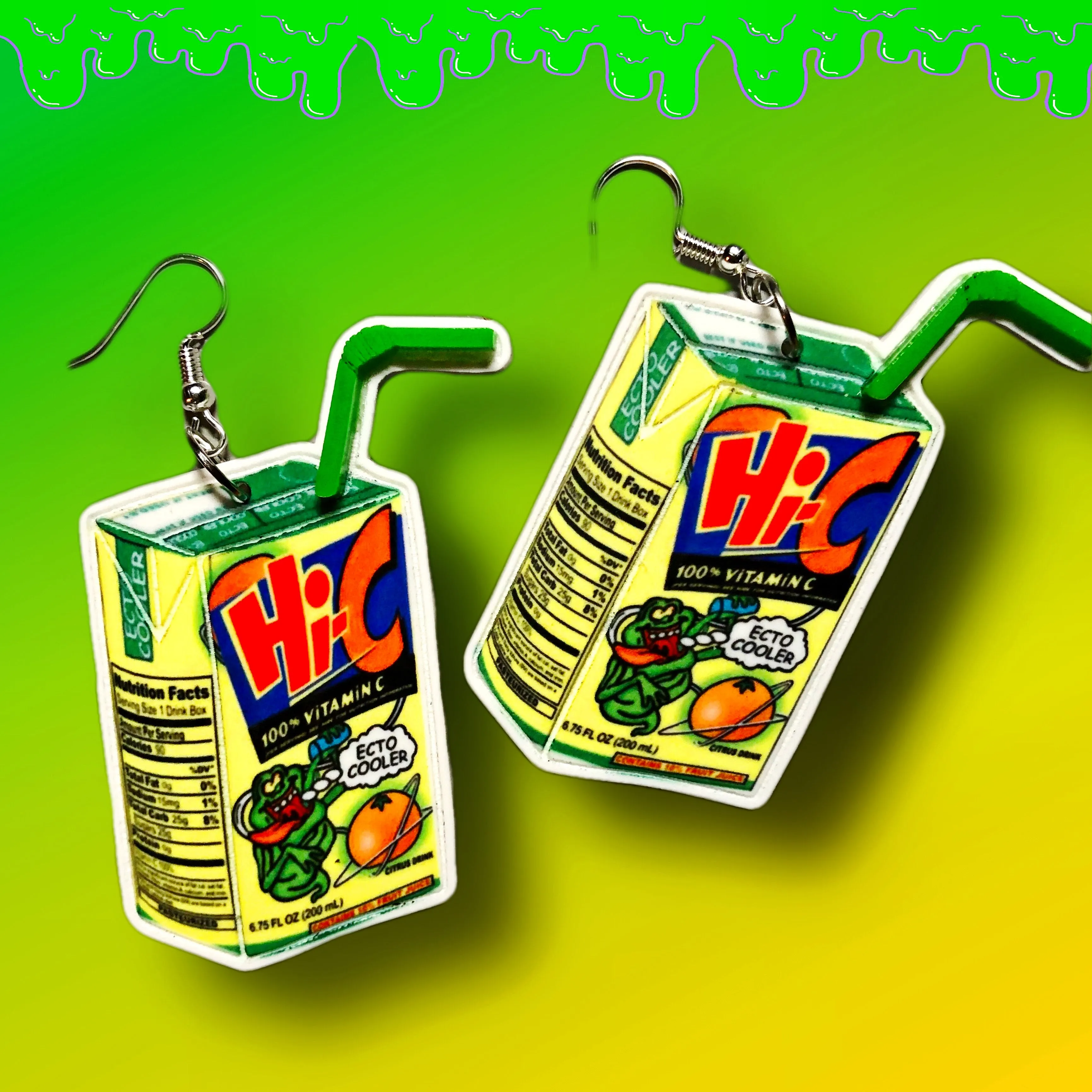 Ecto Cooler Juice Box Dangle Earrings