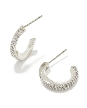 Ella Huggie Earrings in Silver CZ Kendra Scott