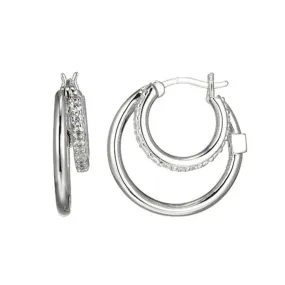 Elle Simpatico CZ Double Hoop Earrings