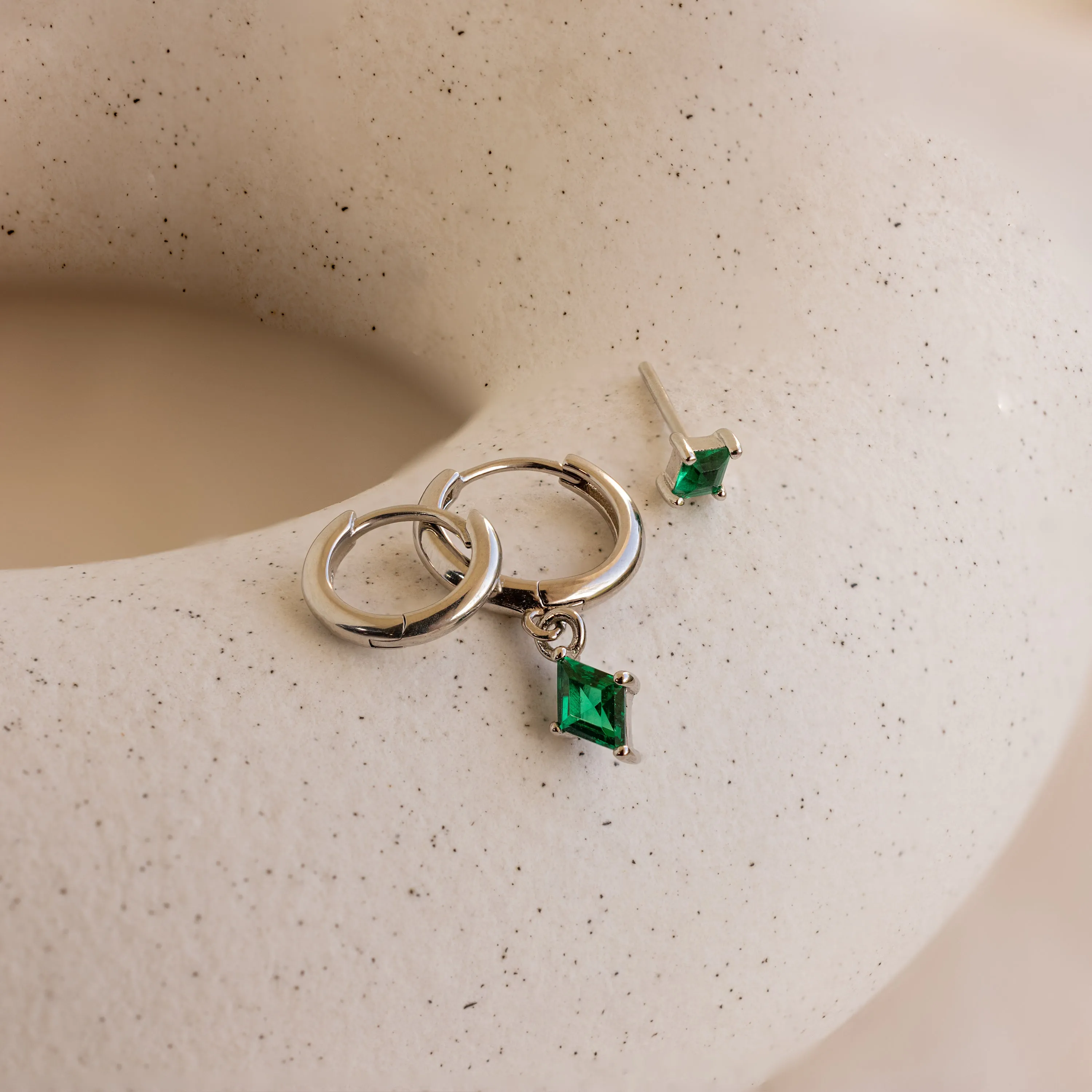 Emerald Earrings Set