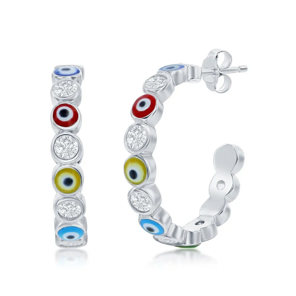 Enamel Evil Eye Earrings