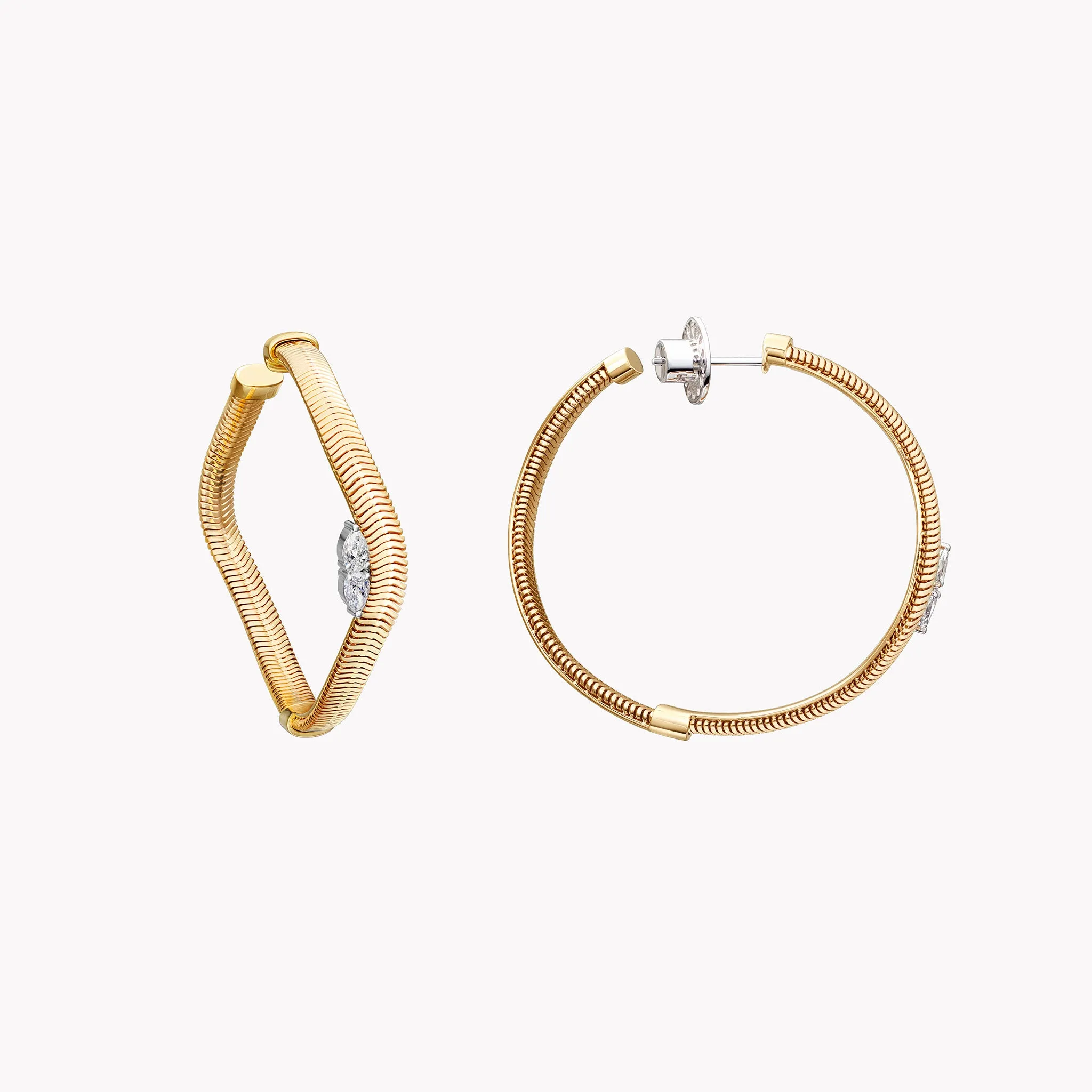 Feelings Chain & Diamond Hoop Earrings