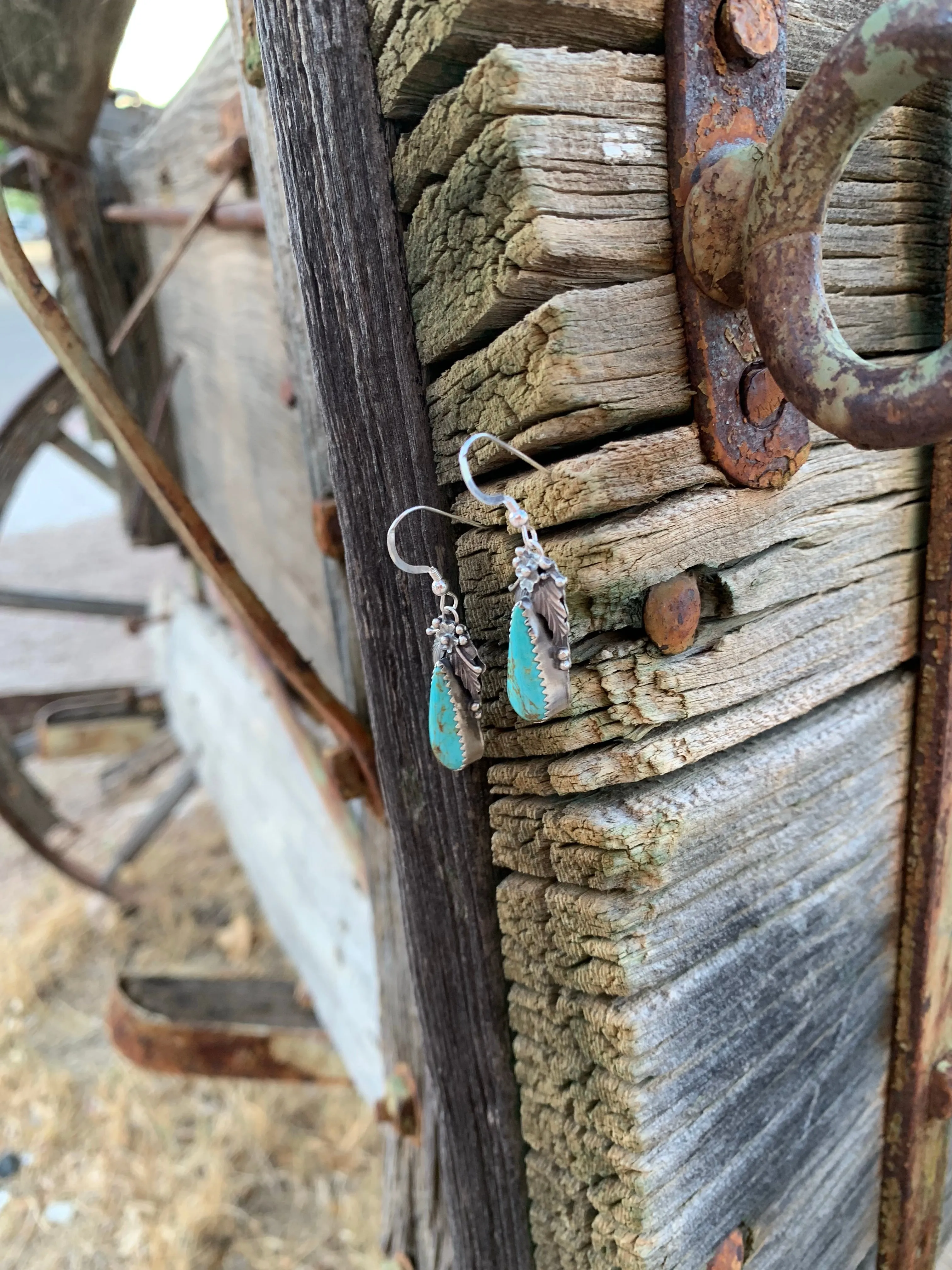 Floral Teardrop Turquoise earrings