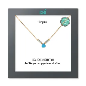 Gemstone Classic Dangle Necklace Turquoise