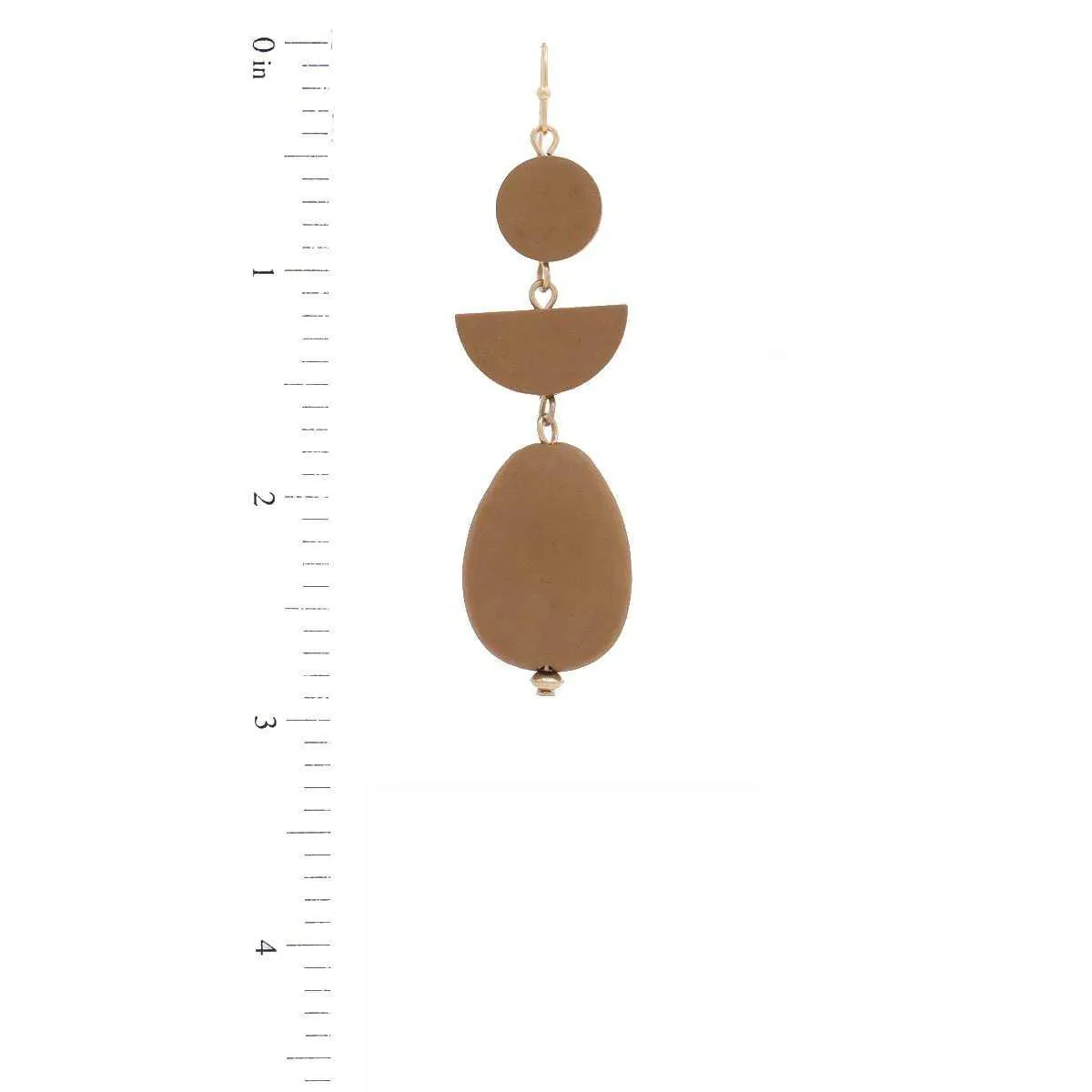 Geometric Wood Bead Dangle Earring