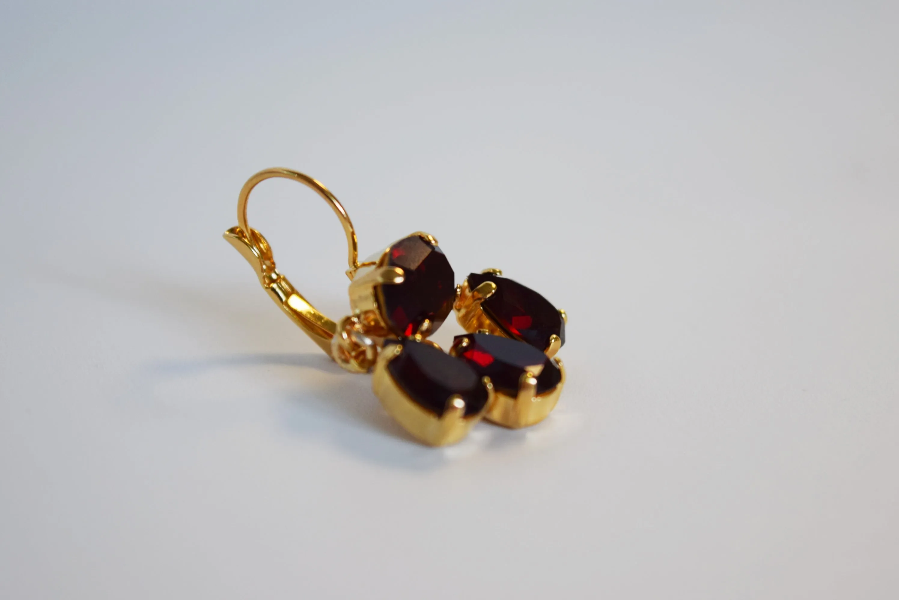 Girandole Earrings - Small Pear Swarovski Crystals