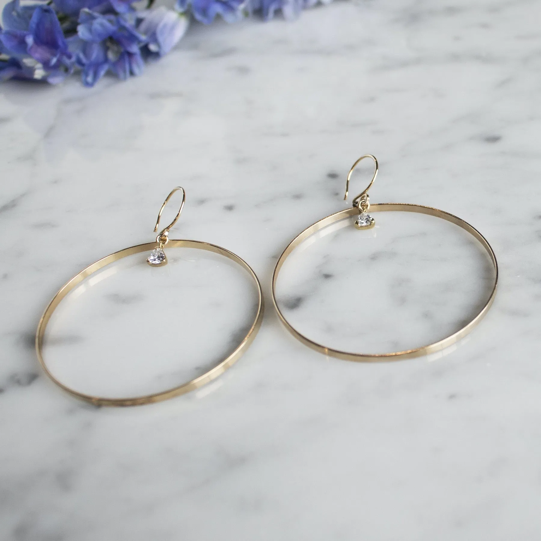 Gold Filled  - Charm Hoop Earrings