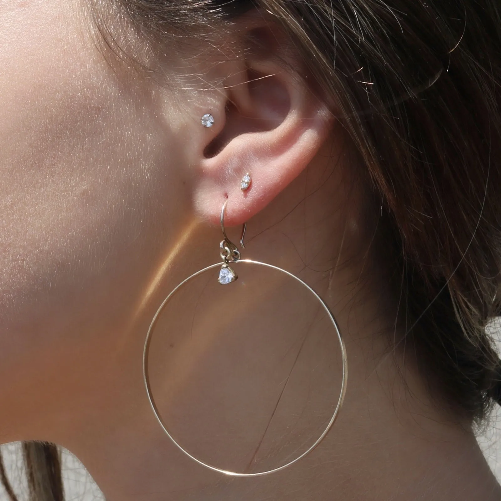 Gold Filled  - Charm Hoop Earrings