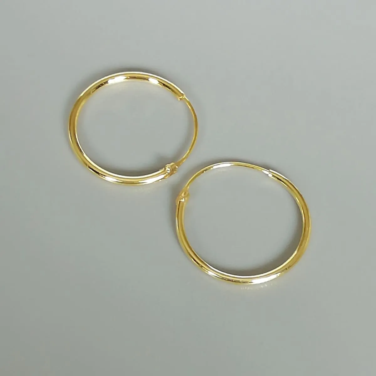 Gold hoop earrings set | 12,16,18 mm gold plated hoops | Three pairs set | 16 Gauge hoops | Silver jewelry | Minimalist endless hoops | Set 1.2