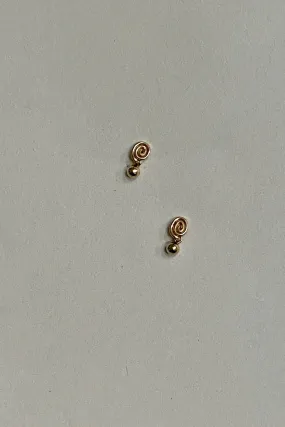 Gold Inward Sphere Earrings