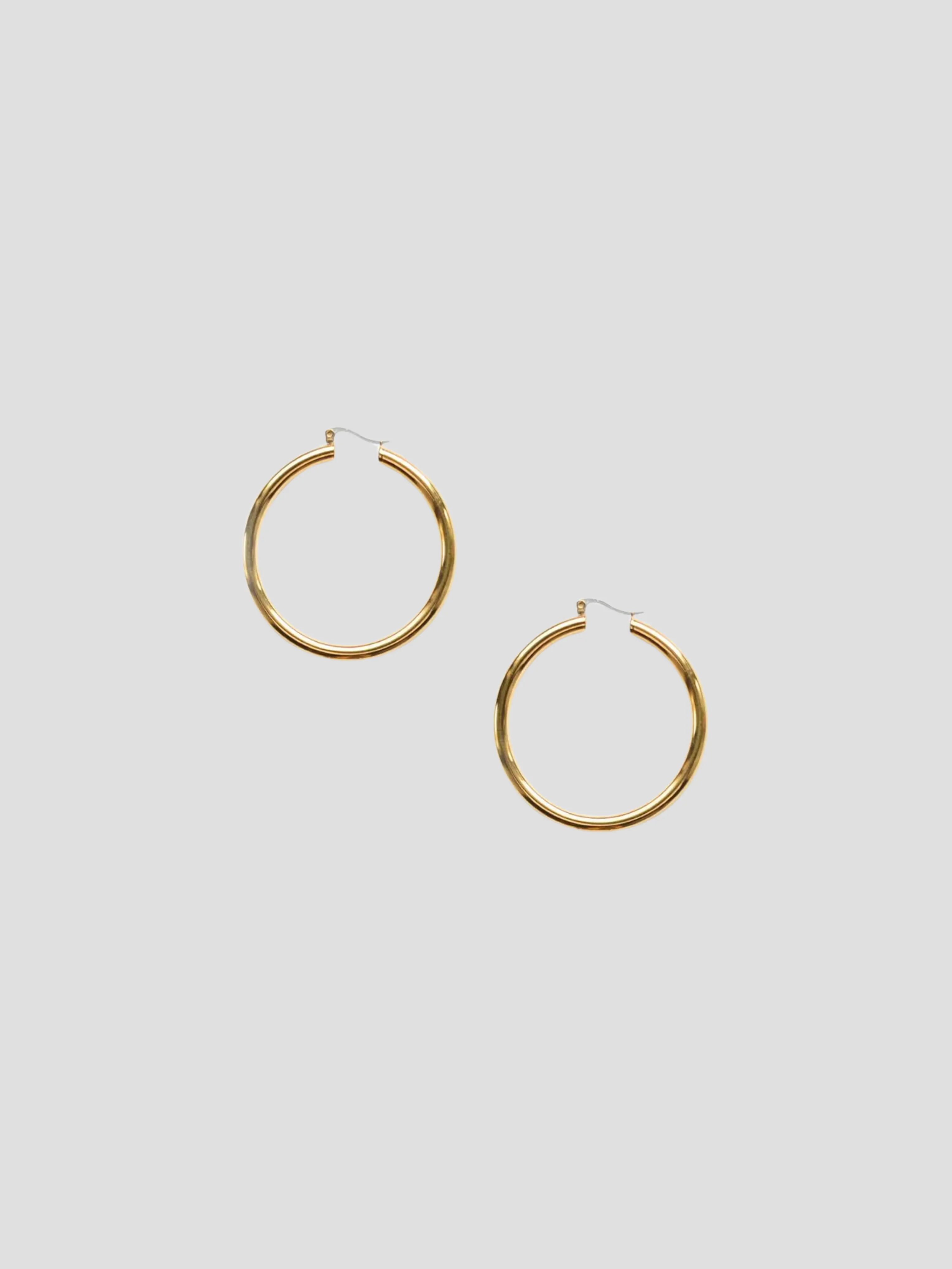 Gold Medium Sleek Hoops