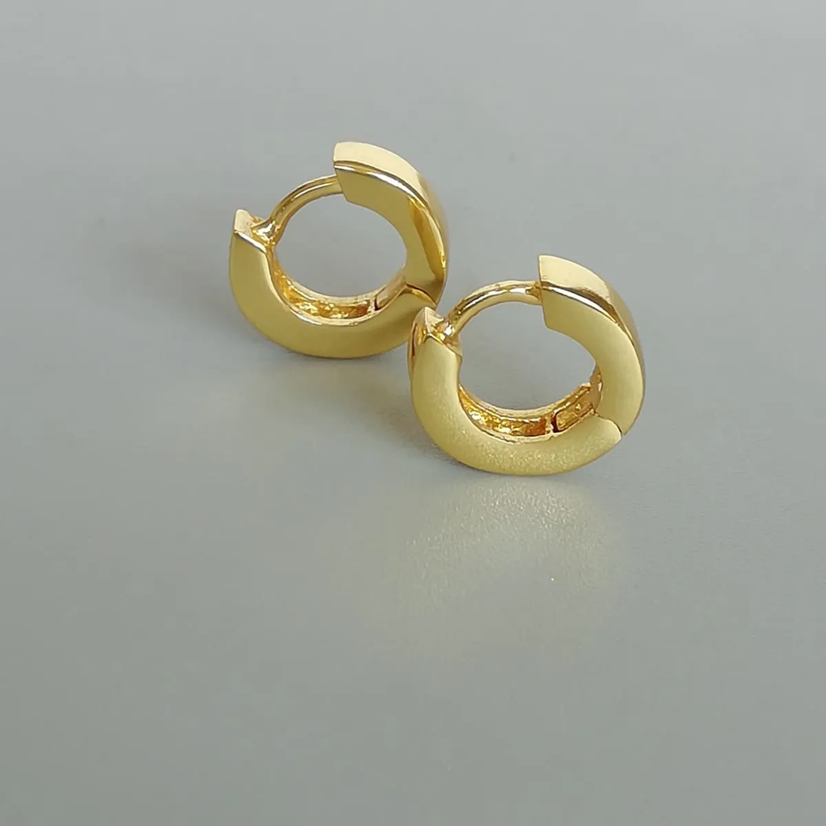 Gold plated CZ hoops | 10 mm gold huggie hoops | Sterling silver hoops | Crystal hoops | Minimalist hoops | Tiny gold hoop