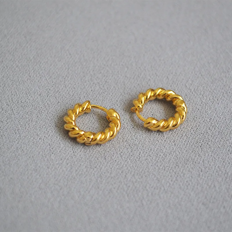 Gold Twisted Hoop Earrings