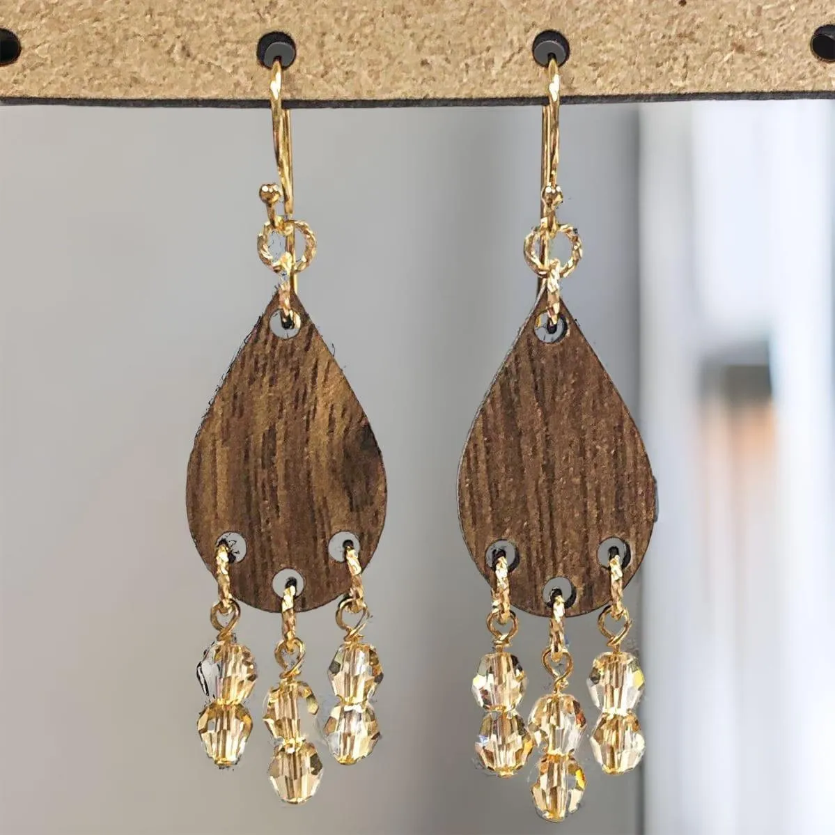 Golden Shadow Wood Drop Earring Kit