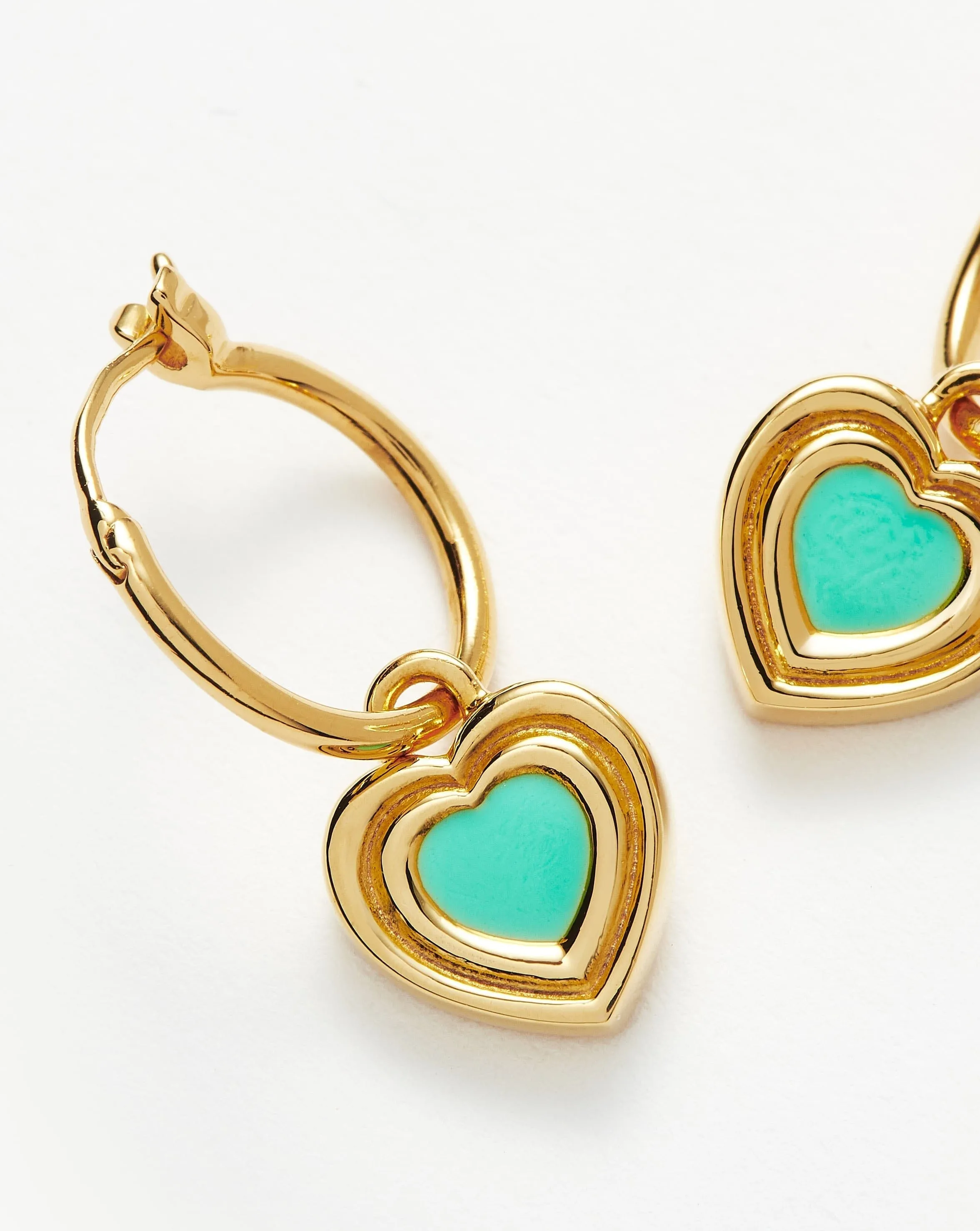 Good Vibes Enamel Heart Mini Charm Hoop Earrings