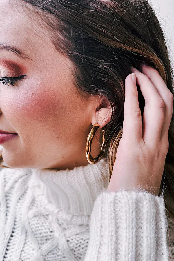 Hammered Hoop Earrings