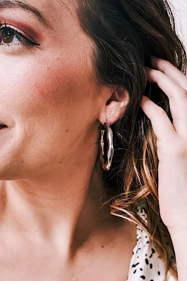 Hammered Hoop Earrings