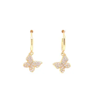 Hanging Pave Butterfly Earrings