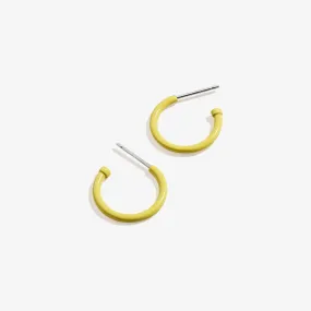 Huggie Hoop Earrings, Yellow