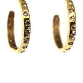 Inlaid Diamond Hoops