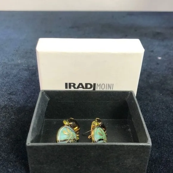 IRADJ Moini Green Black Dragon Fly Earrings