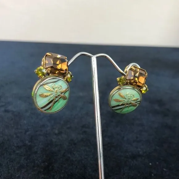 IRADJ Moini Green Black Dragon Fly Earrings