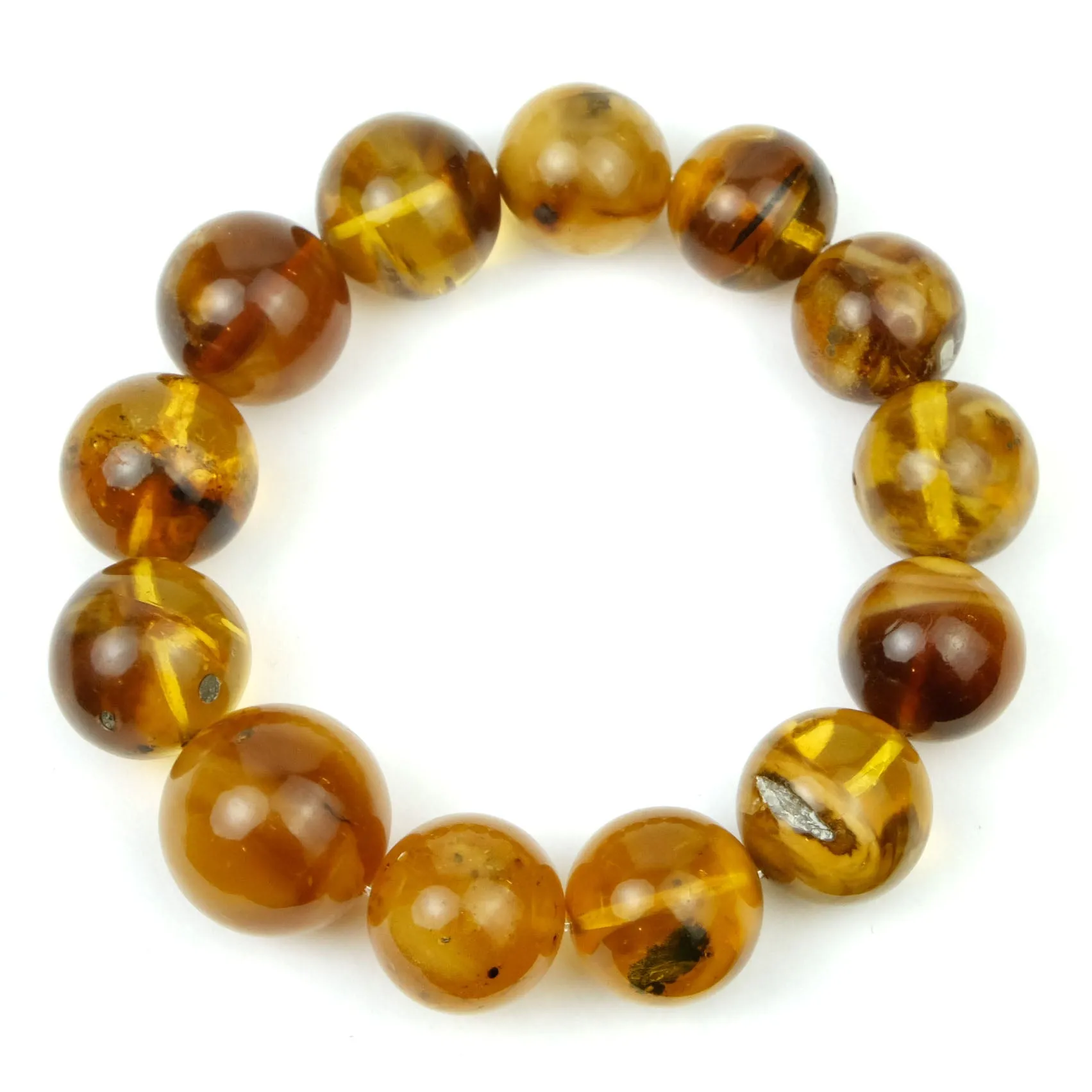 Kachin Amber Stretch Bracelet 14-18mm