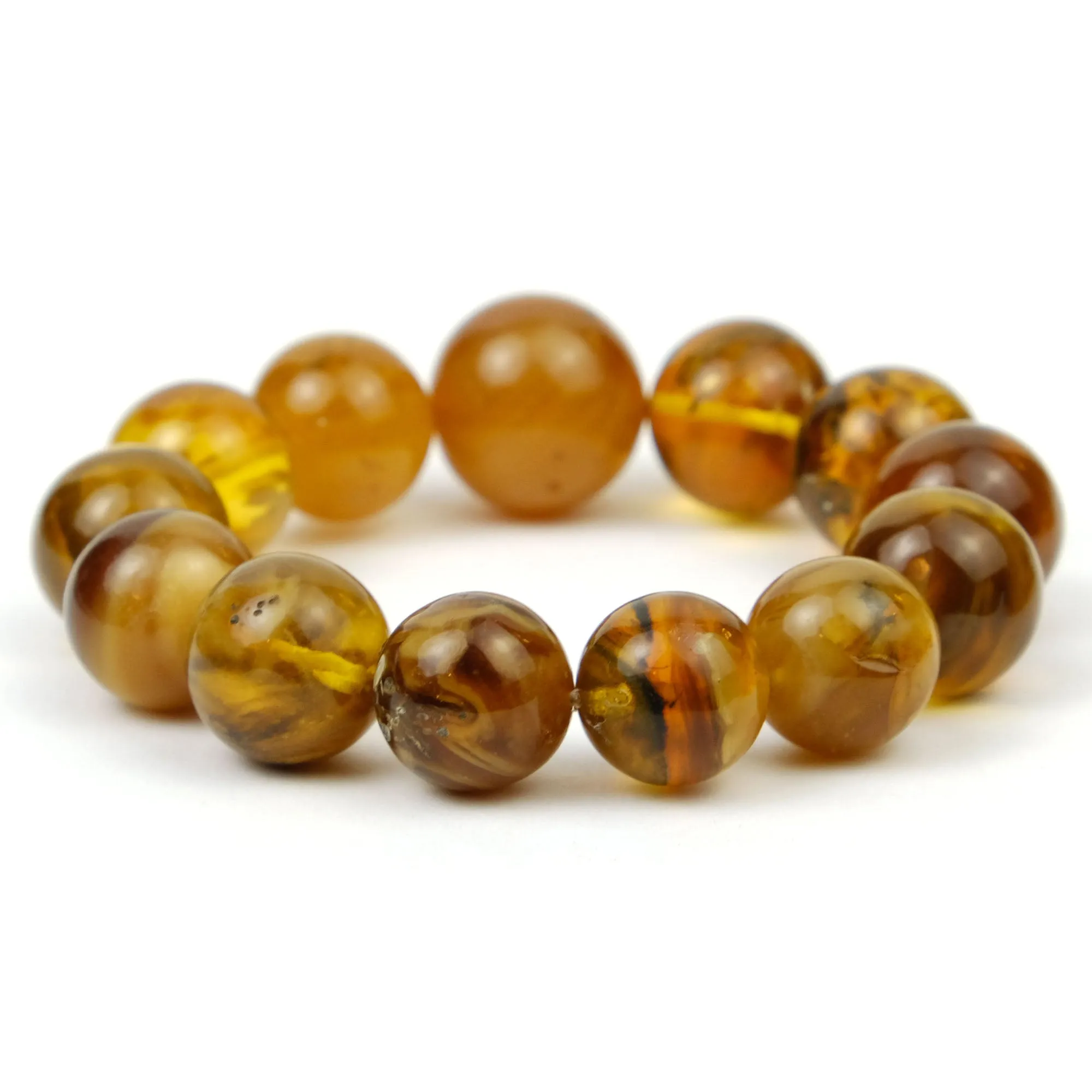 Kachin Amber Stretch Bracelet 14-18mm