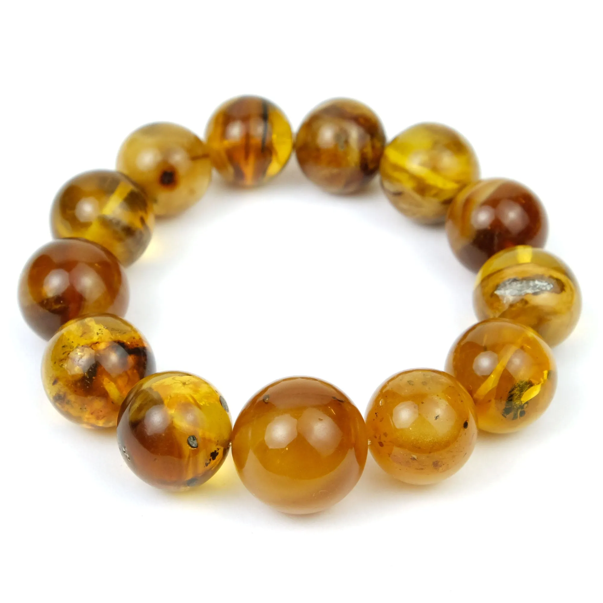 Kachin Amber Stretch Bracelet 14-18mm