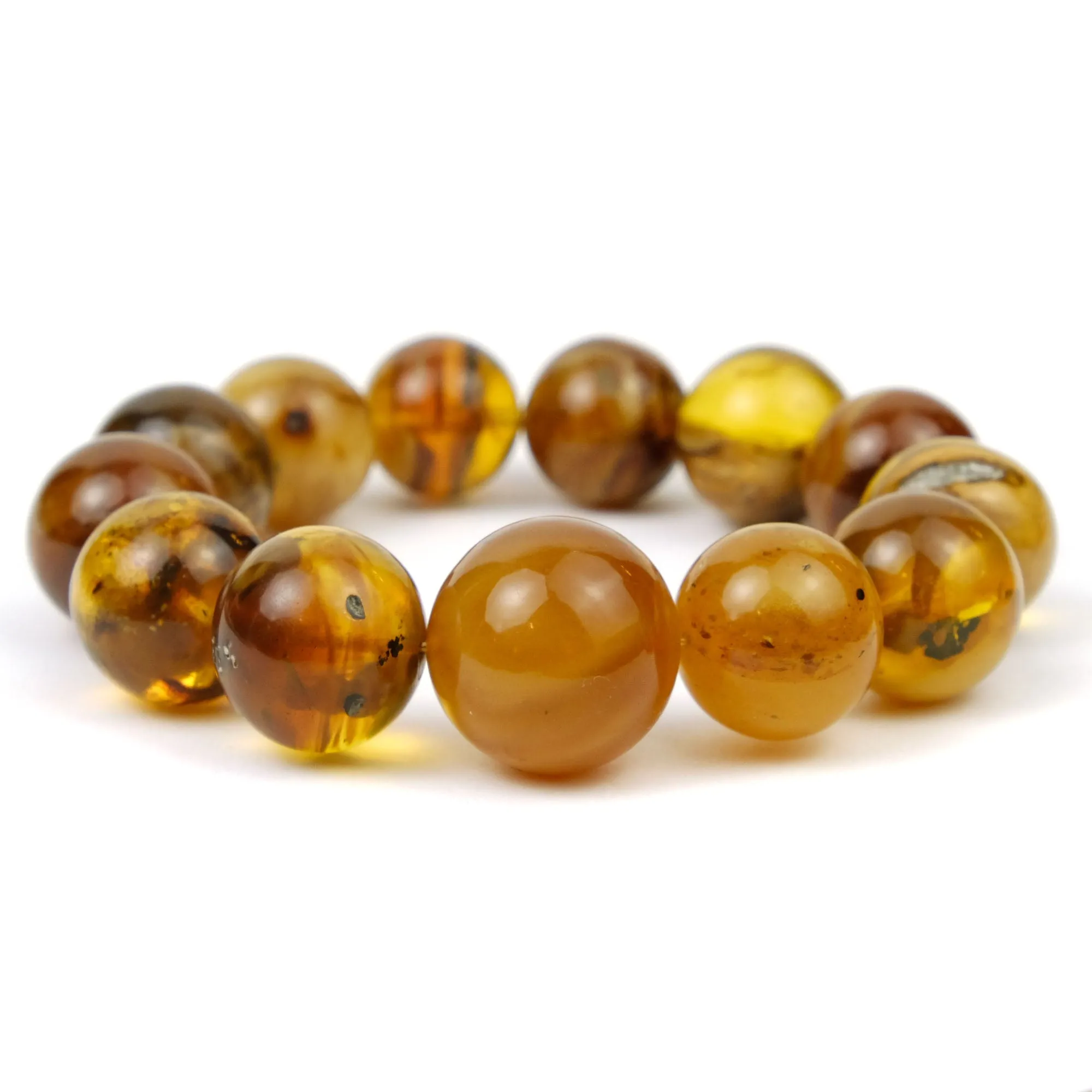 Kachin Amber Stretch Bracelet 14-18mm