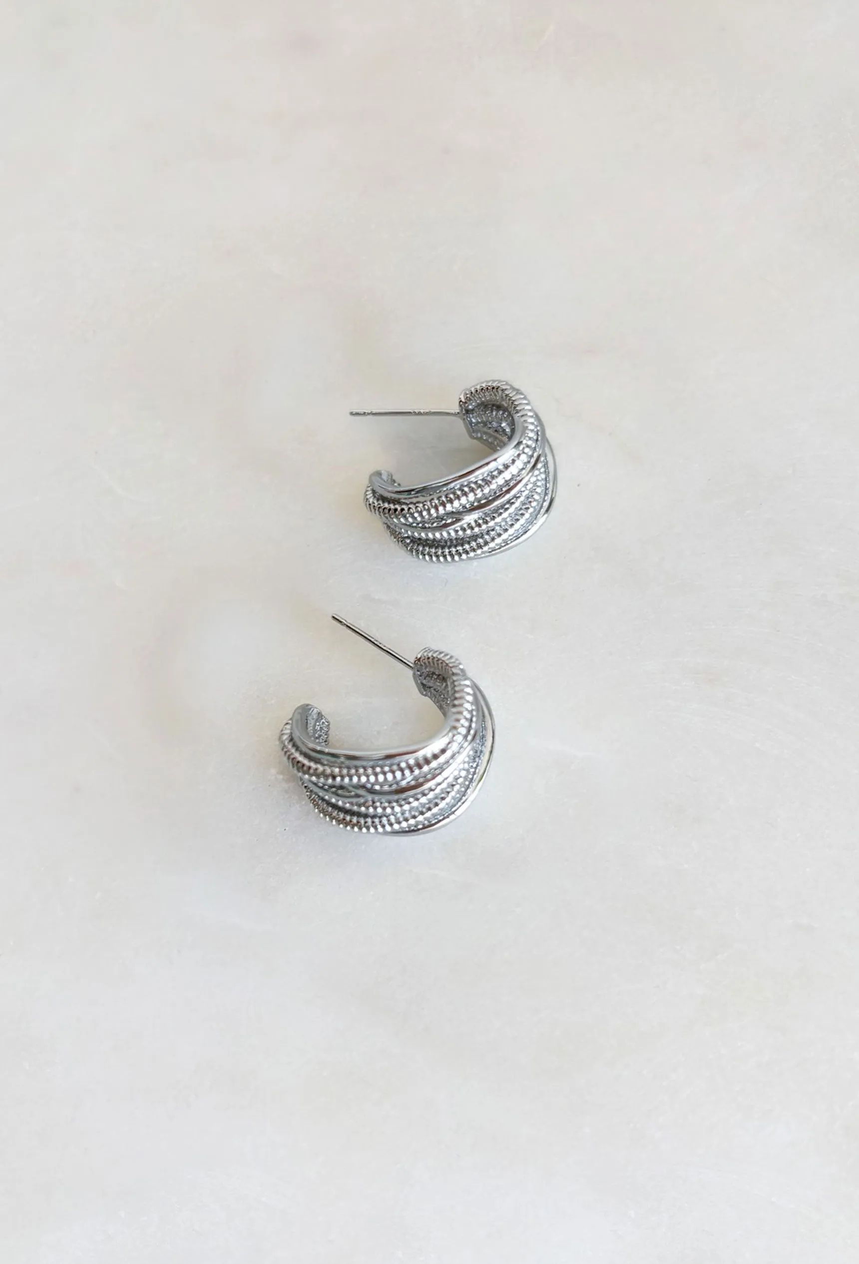 Kathleen Hoop Earrings in Silver