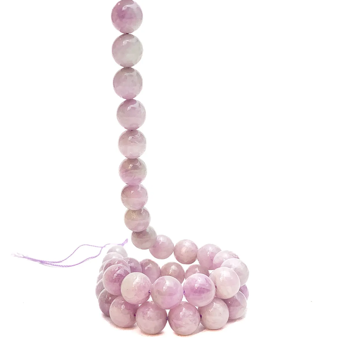 Kunzite 10mm Smooth Rounds Bead Strand