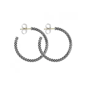 LAGOS 28mm Caviar Hoop Earrings