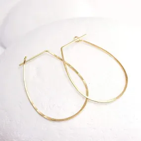 Large Teardrop Hoop Earrings