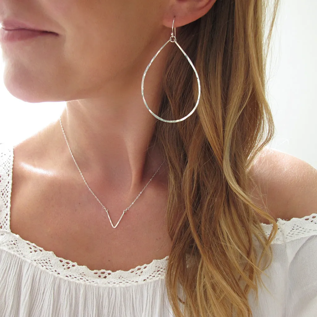 Large Teardrop Hoop Earrings