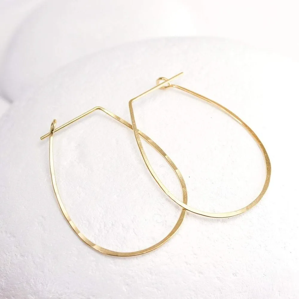 Large Teardrop Hoop Earrings