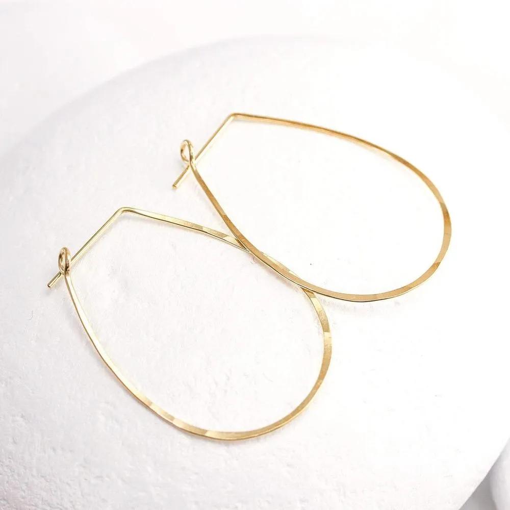 Large Teardrop Hoop Earrings