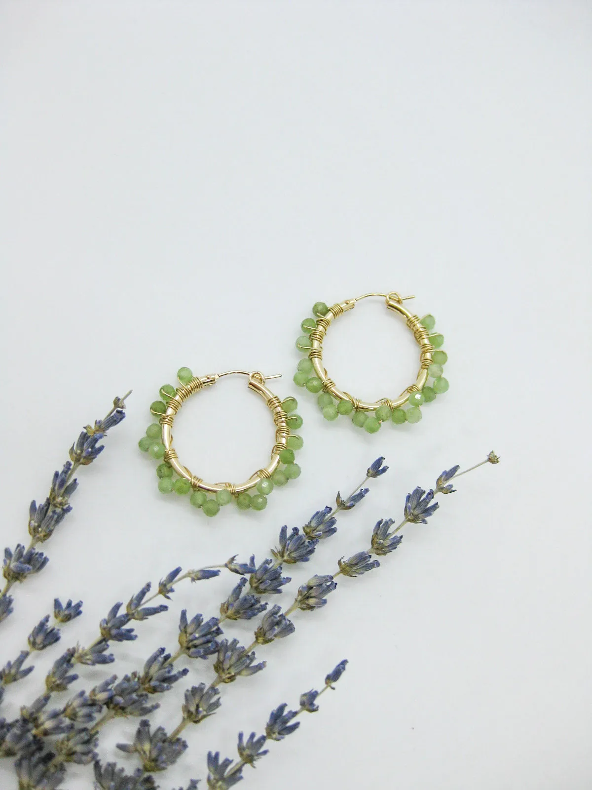 Leilani: Jade Hoop Earrings - e603