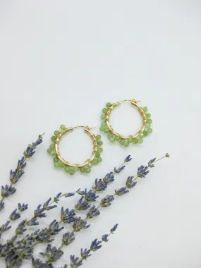 Leilani: Jade Hoop Earrings - e603