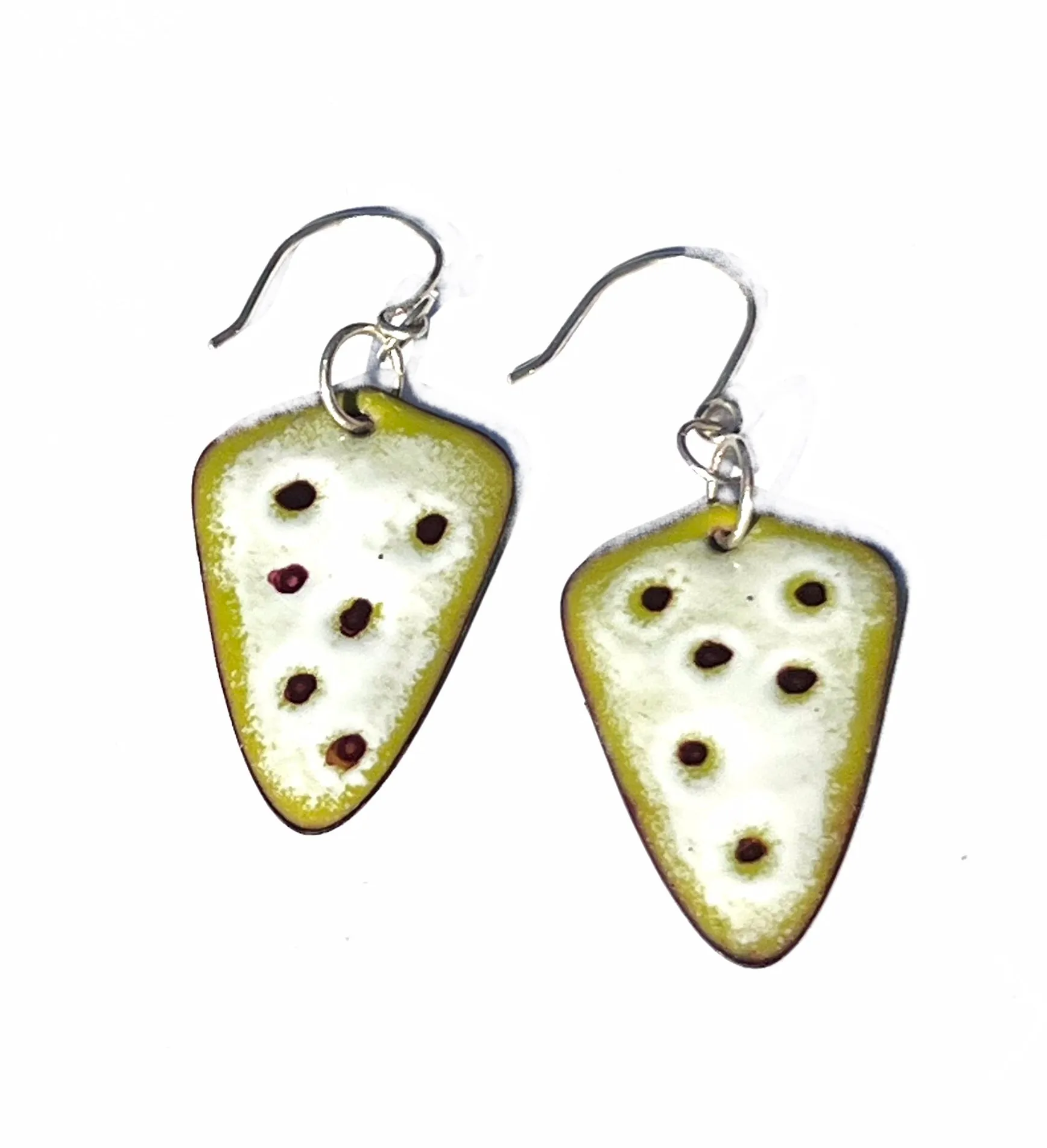 Lime Green Polka Dot Earrings