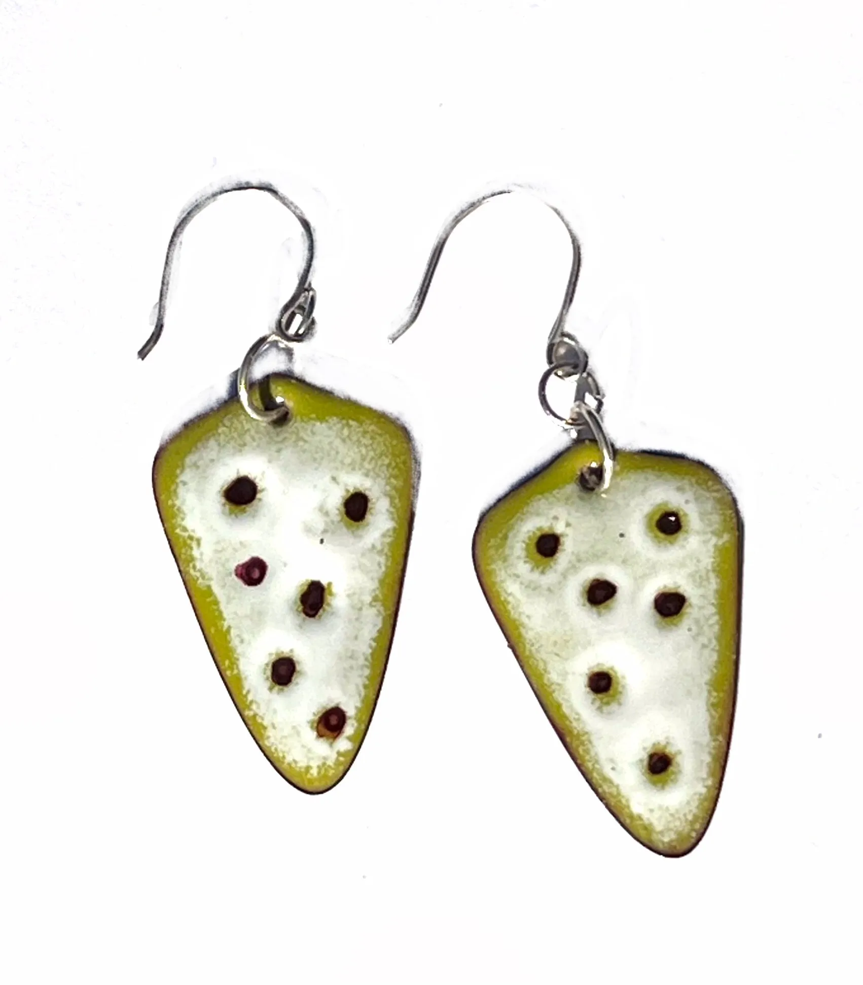 Lime Green Polka Dot Earrings