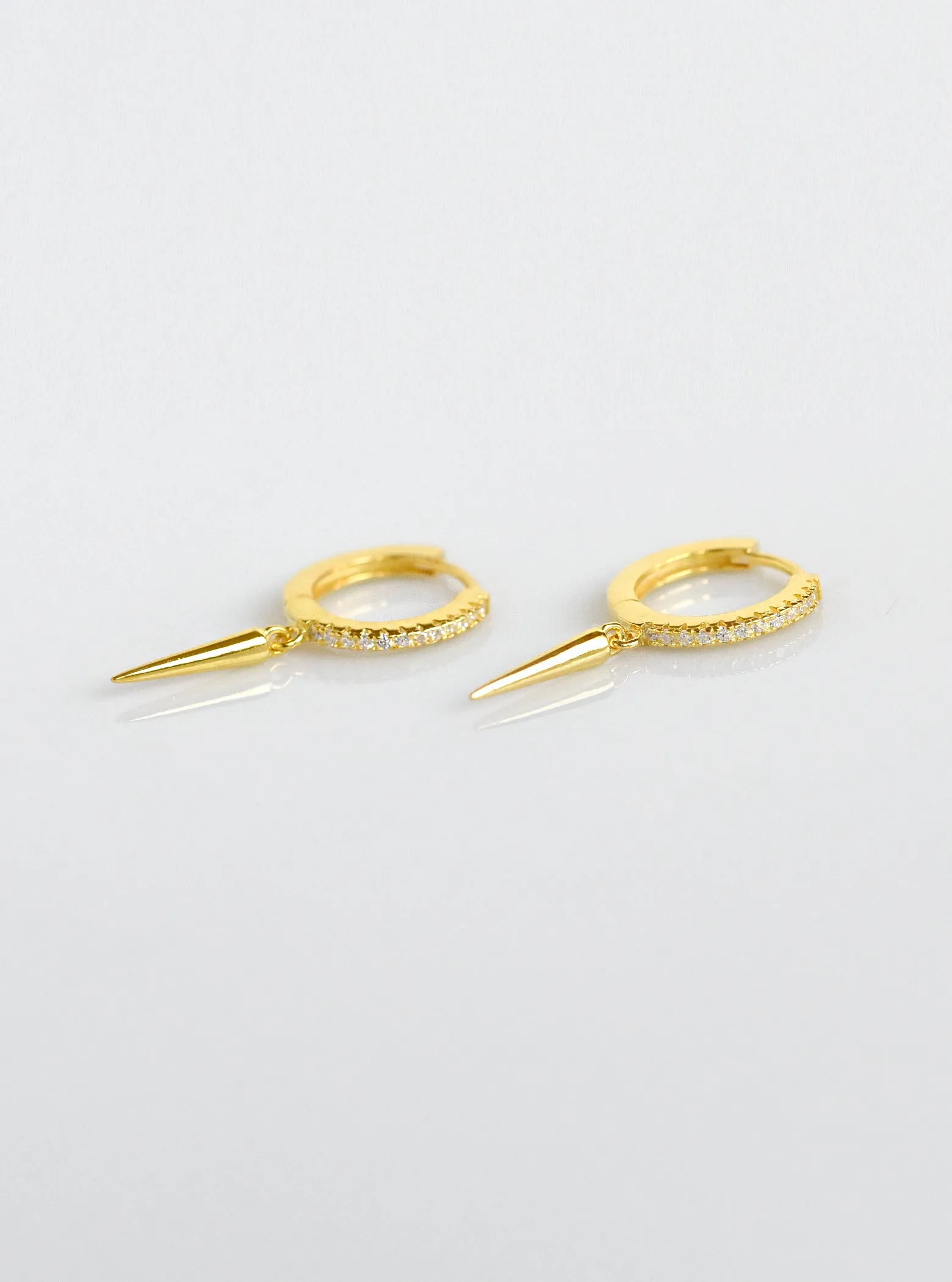 Long Spike Huggie Earrings