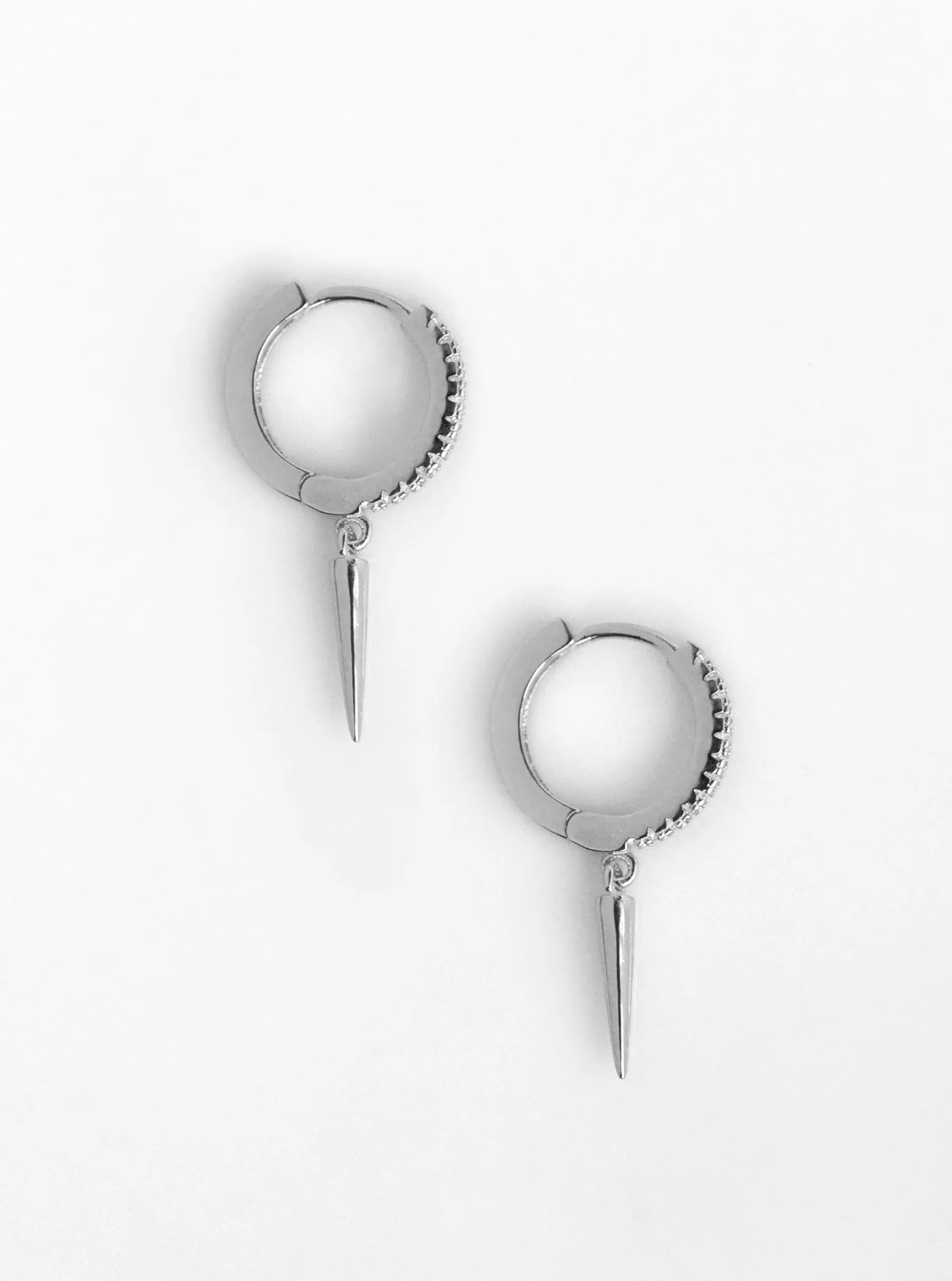 Long Spike Huggie Earrings